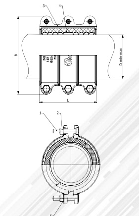 Hegawa ductielijzer reparatieklemmen DN15-DN300